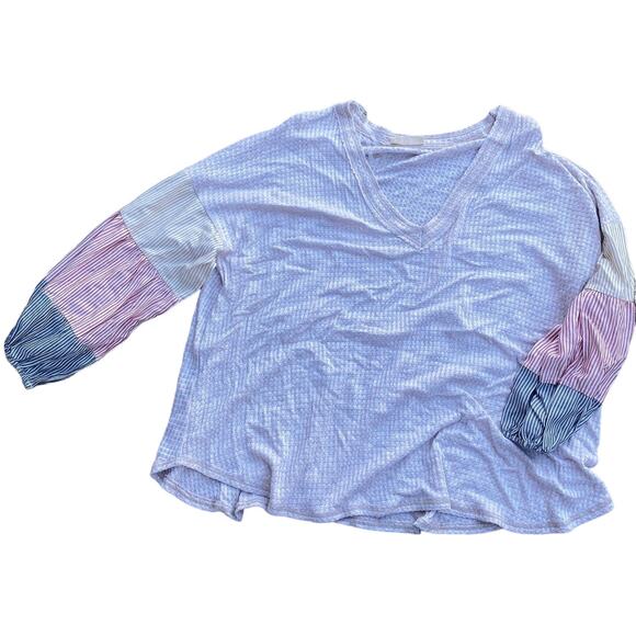 Chrysanthemum women size Medium top v Neck boho long sleeve - Picture 1 of 5